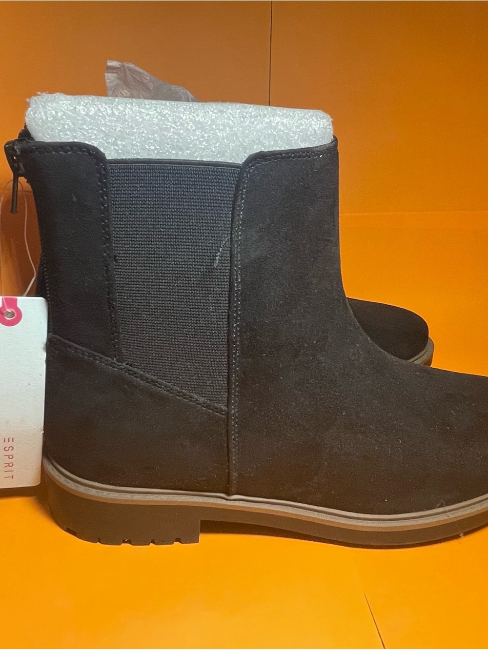 Esprit Black Suede Ankle Chelsea Boots